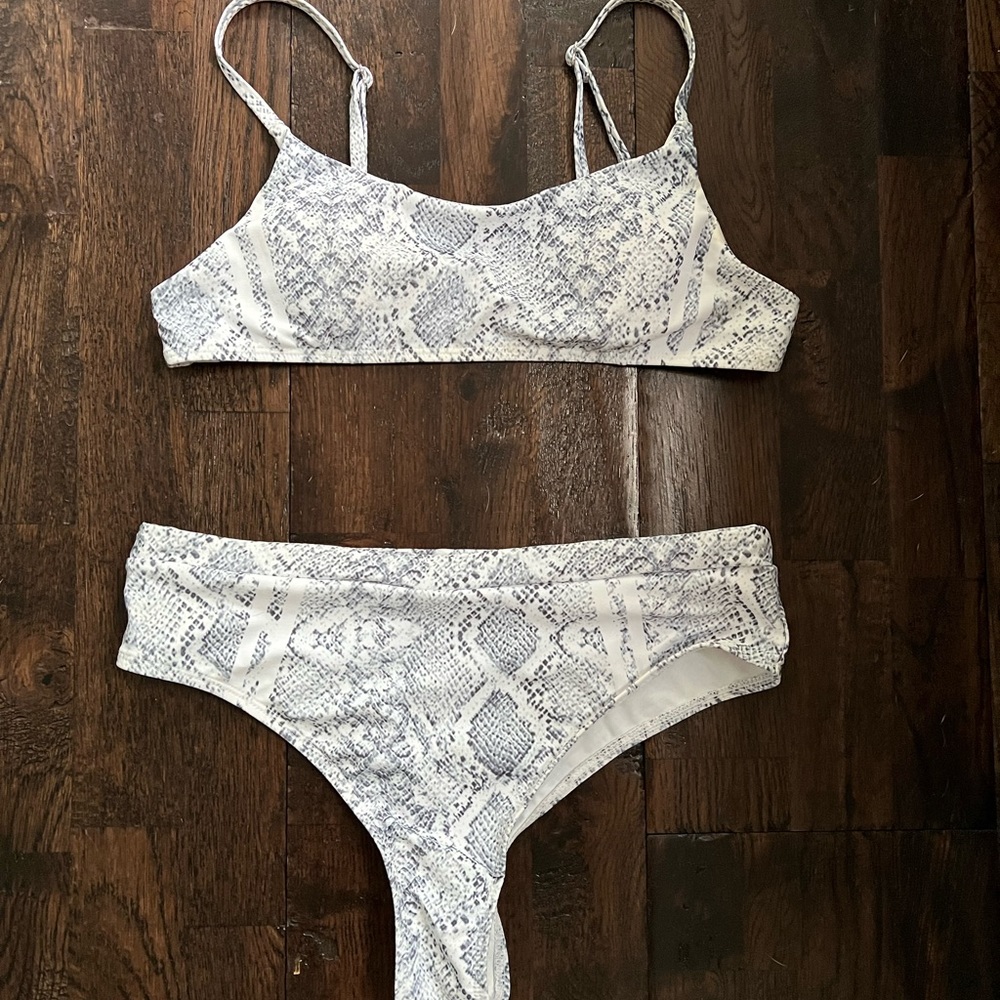SHEIN snakeskin print bikini set
